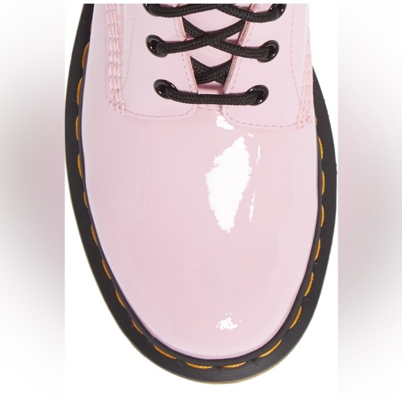 Dr Martens Lace Up Boots 1460 Pale Pink LUCIDO+PATENT LAMPER LEATHER SZ 10 - Picture 6 of 15